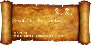 Kozári Krizanta névjegykártya